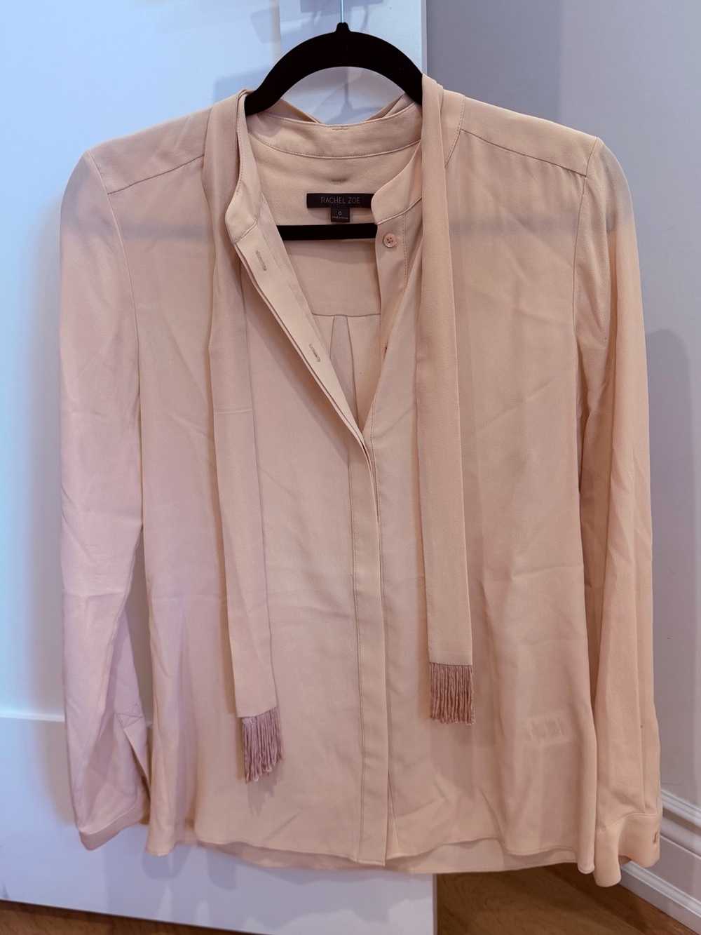 Rachel Zoe pale pink silk blouse (size 0)